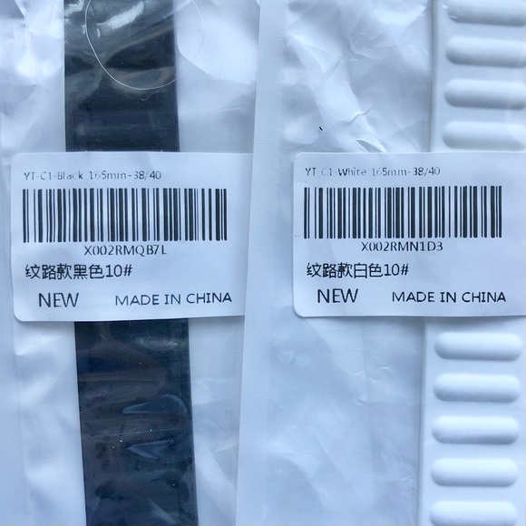 2 SOLO Loop Silicone Bands Apple Watch 38/40/41mm Size 10 LARGE White Black - Picture 6 of 8